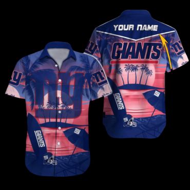 Personalized New York Giants Sunset Paradise Hawaiian - Adult & Kids T-Shirts, Sweatshirts & Hoodies apparel design preview 1