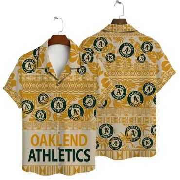 Oakland Athletics Golden Tribal Pattern Hawaiian - Adult & Kids T-Shirts, Sweatshirts & Hoodies apparel design preview 1