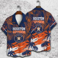 Houston Astros Tropical Sunset Blue And Orange - Adult & Kids T-Shirts, Sweatshirts & Hoodies apparel design preview 1