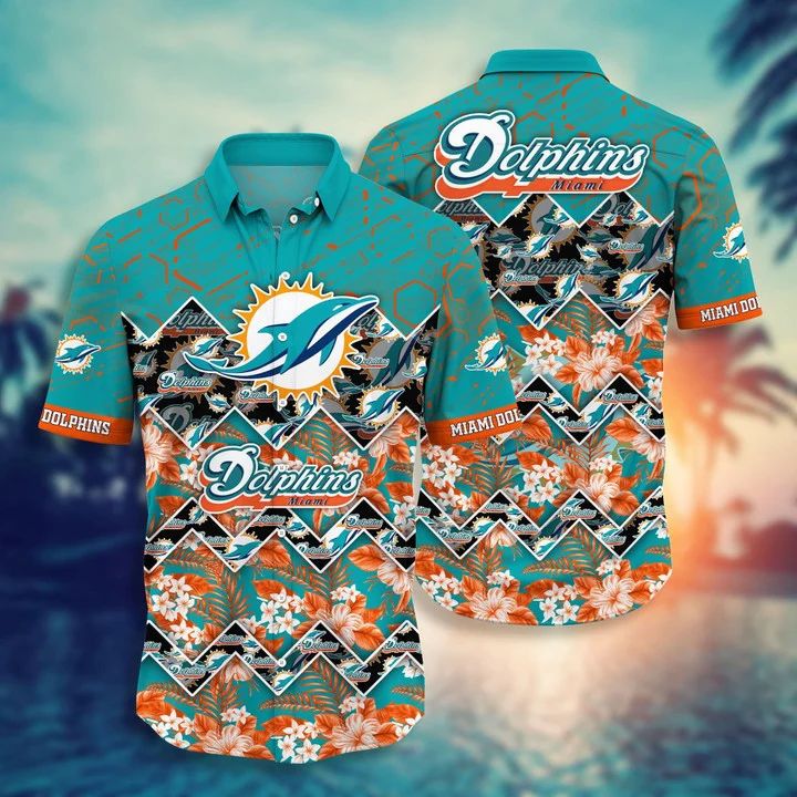 Miami Dolphins Hawaiian Sunset Surf Design 347267 - Adult & Kids T-Shirts, Sweatshirts & Hoodies apparel design preview 1