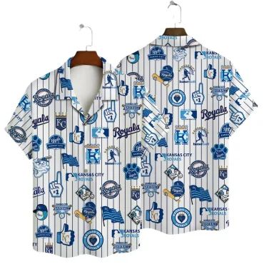 Kansas City Royals Classic Baseball Icons Hawaiian - Adult & Kids T-Shirts, Sweatshirts & Hoodies apparel design preview 1