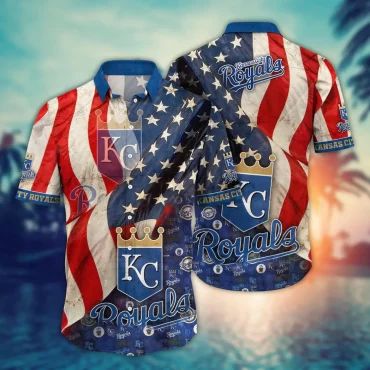 Kansas City Royals Stars Stripes Hawaiian - Adult & Kids T-Shirts, Sweatshirts & Hoodies apparel design preview 1