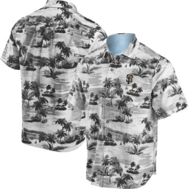 San Francisco Giants Monochrome Palm Hawaiian - Adult & Kids T-Shirts, Sweatshirts & Hoodies apparel design preview 1