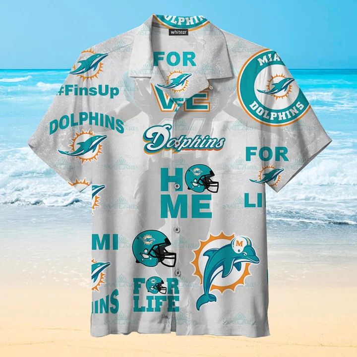 Miami Dolphins Hawaiian For The Win 325547 - Adult & Kids T-Shirts, Sweatshirts & Hoodies apparel design preview 1