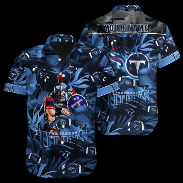 Personalized Tennessee Titans Warrior Leaves Hawaiian - Adult & Kids T-Shirts, Sweatshirts & Hoodies apparel design preview 1