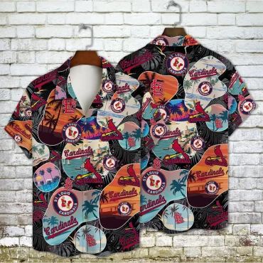 St. Louis Cardinals Sunset Collage Hawaiian - Adult & Kids T-Shirts, Sweatshirts & Hoodies apparel design preview 1