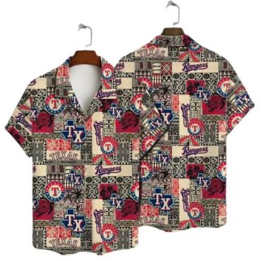 Texas Rangers Patchwork Legacy Hawaiian - Adult & Kids T-Shirts, Sweatshirts & Hoodies apparel design preview 1