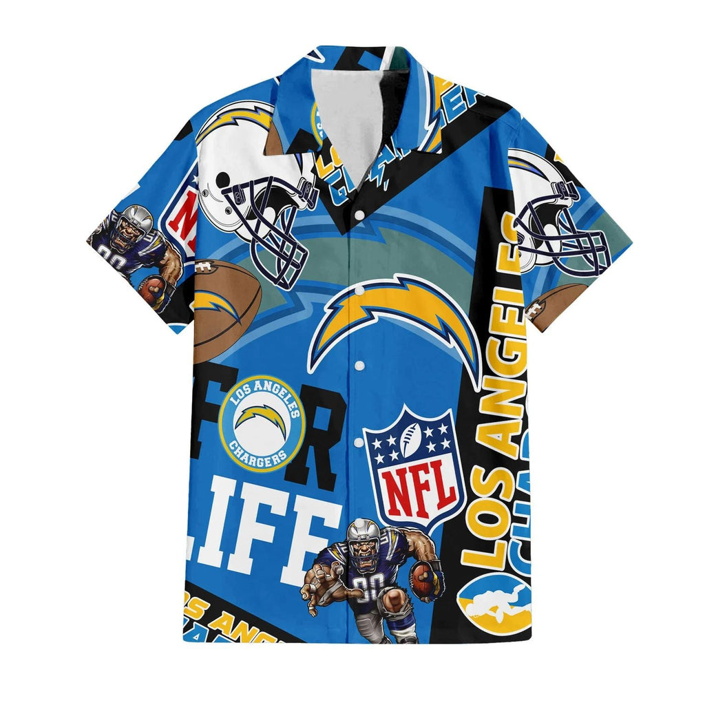 Los Angeles Chargers Hawaiian For Life 996721 - Adult & Kids T-Shirts, Sweatshirts & Hoodies apparel design preview 1