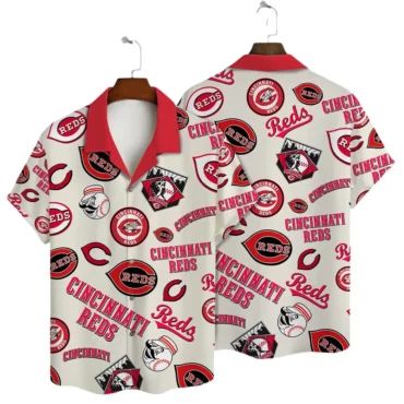 Cincinnati Reds Retro Logos Hawaiian - Adult & Kids T-Shirts, Sweatshirts & Hoodies apparel design preview 1