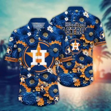 Houston Astros Floral Majesty Hawaiian - Adult & Kids T-Shirts, Sweatshirts & Hoodies apparel design preview 1