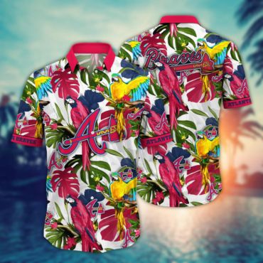 Atlanta Braves Parrot Paradise Hawaiian - Adult & Kids T-Shirts, Sweatshirts & Hoodies apparel design preview 1