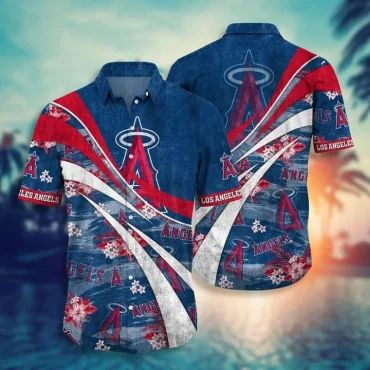 Los Angeles Angels Wave Bloom Hawaiian - Adult & Kids T-Shirts, Sweatshirts & Hoodies apparel design preview 1