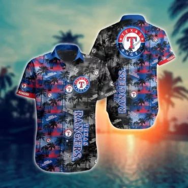 Texas Rangers Twilight Palm Hawaiian - Adult & Kids T-Shirts, Sweatshirts & Hoodies apparel design preview 1
