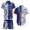 New York Giants Floral Stripe Hawaiian - Adult & Kids T-Shirts, Sweatshirts & Hoodies apparel design preview 1