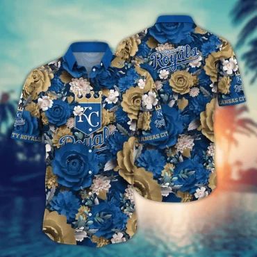 Kansas City Royals Floral Crown Hawaiian - Adult & Kids T-Shirts, Sweatshirts & Hoodies apparel design preview 1