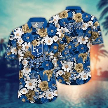Kansas City Royals Garden Bloom Hawaiian - Adult & Kids T-Shirts, Sweatshirts & Hoodies apparel design preview 1