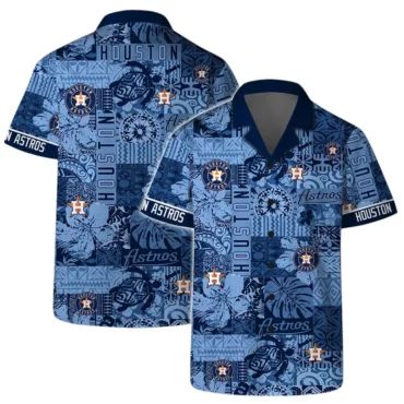 Houston Astros Blue Wave Patch Hawaiian - Adult & Kids T-Shirts, Sweatshirts & Hoodies apparel design preview 1