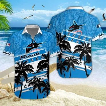 Miami Marlins Ocean Breeze Hawaiian - Adult & Kids T-Shirts, Sweatshirts & Hoodies apparel design preview 1