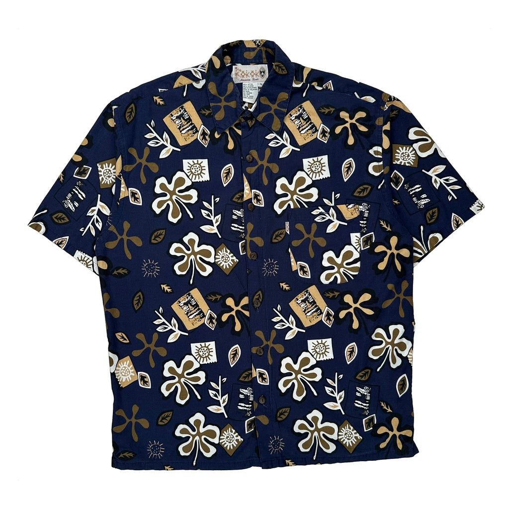 Rokok Floral Hawaiian Large Brown Cotton - Adult & Kids T-Shirts, Sweatshirts & Hoodies apparel design preview 1