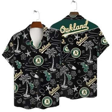 Oakland Athletics Black Tropic Hawaiian - Adult & Kids T-Shirts, Sweatshirts & Hoodies apparel design preview 1