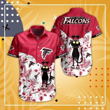 Atlanta Falcons Black Cat Hawaiian - Adult & Kids T-Shirts, Sweatshirts & Hoodies apparel design preview 1