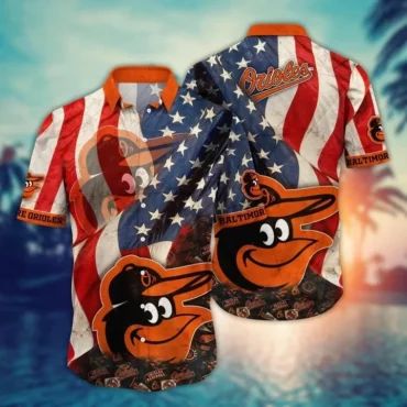 Baltimore Orioles Stars Stripes Aloha - Adult & Kids T-Shirts, Sweatshirts & Hoodies apparel design preview 1