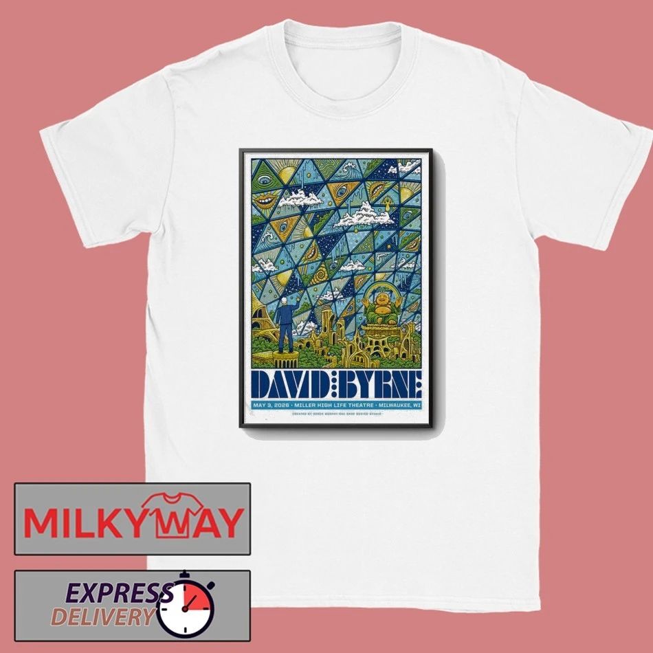 May 3 2026 David Byrne Poster Milwaukee, WI - Adult & Kids T-Shirts, Sweatshirts & Hoodies apparel design preview 1