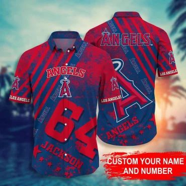 Los Angeles Angels Custom Stripe Hawaiian - Adult & Kids T-Shirts, Sweatshirts & Hoodies apparel design preview 1