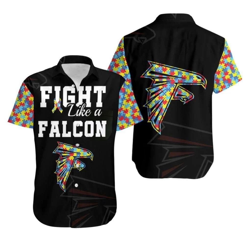 Atlanta Falcons Autism Support Hawaiian 347083 - Adult & Kids T-Shirts, Sweatshirts & Hoodies apparel design preview 1