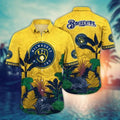 Milwaukee Brewers Tropical Triumph Hawaiian - Adult & Kids T-Shirts, Sweatshirts & Hoodies apparel design preview 1
