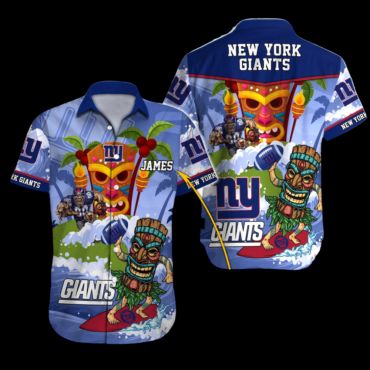 New York Giants Tiki Wave Personalized Hawaiian - Adult & Kids T-Shirts, Sweatshirts & Hoodies apparel design preview 1