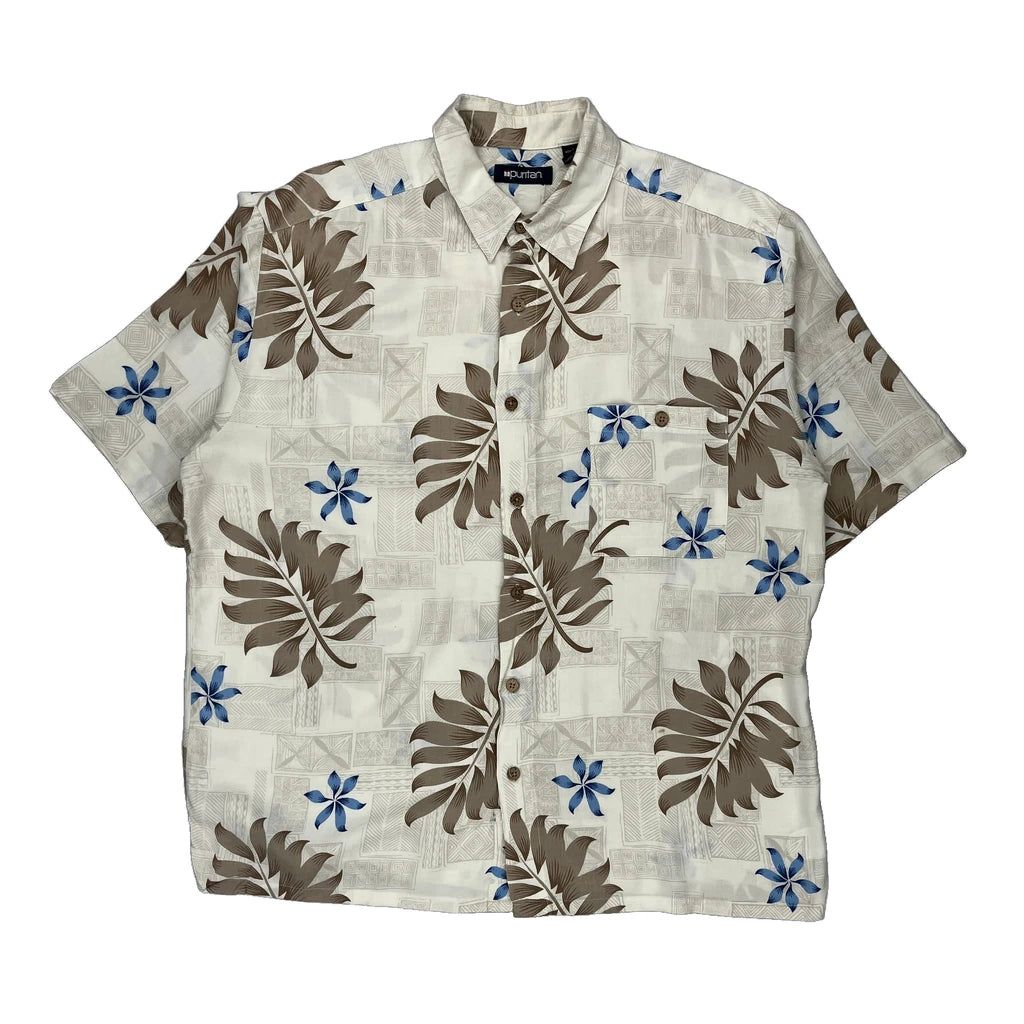 Puritan Floral Hawaiian Large Blue Viscose - Adult & Kids T-Shirts, Sweatshirts & Hoodies apparel design preview 1