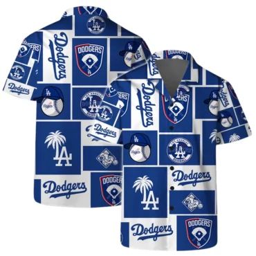 Los Angeles Dodgers Icon Block Hawaiian - Adult & Kids T-Shirts, Sweatshirts & Hoodies apparel design preview 1