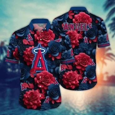 Los Angeles Angels Midnight Rose Hawaiian - Adult & Kids T-Shirts, Sweatshirts & Hoodies apparel design preview 1