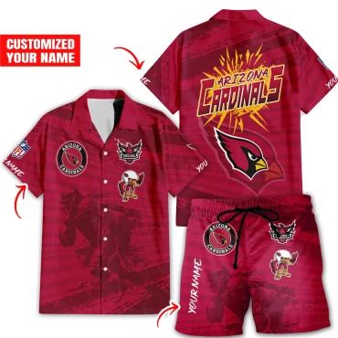 Personalized Arizona Cardinals Red Pride Hawaiian - Adult & Kids T-Shirts, Sweatshirts & Hoodies apparel design preview 1