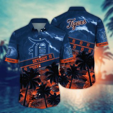Detroit Tigers Tropical Palm Sunset Hawaiian - Adult & Kids T-Shirts, Sweatshirts & Hoodies apparel design preview 1
