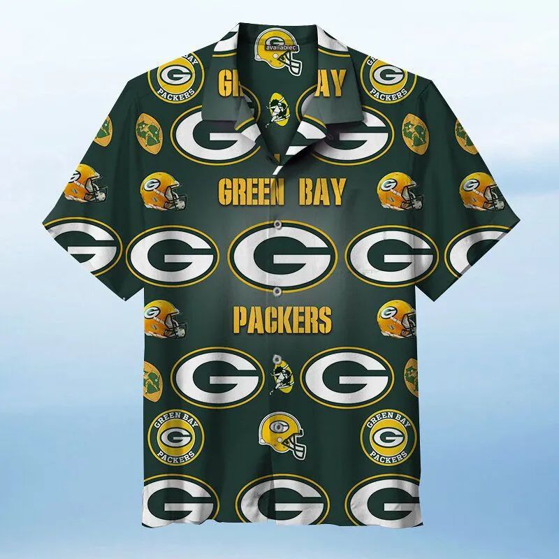 Green Bay Packers Retro Emblem Hawaiian 144252 - Adult & Kids T-Shirts, Sweatshirts & Hoodies apparel design preview 1