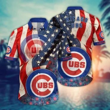 Chicago Cubs Stars and Stripes Hawaiian - Adult & Kids T-Shirts, Sweatshirts & Hoodies apparel design preview 1