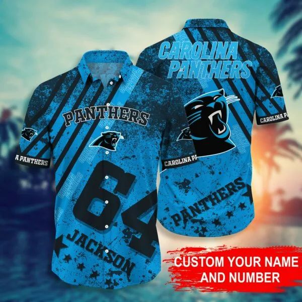 Carolina Panthers Hawaiian Tropical Storm Design - Adult & Kids T-Shirts, Sweatshirts & Hoodies apparel design preview 1