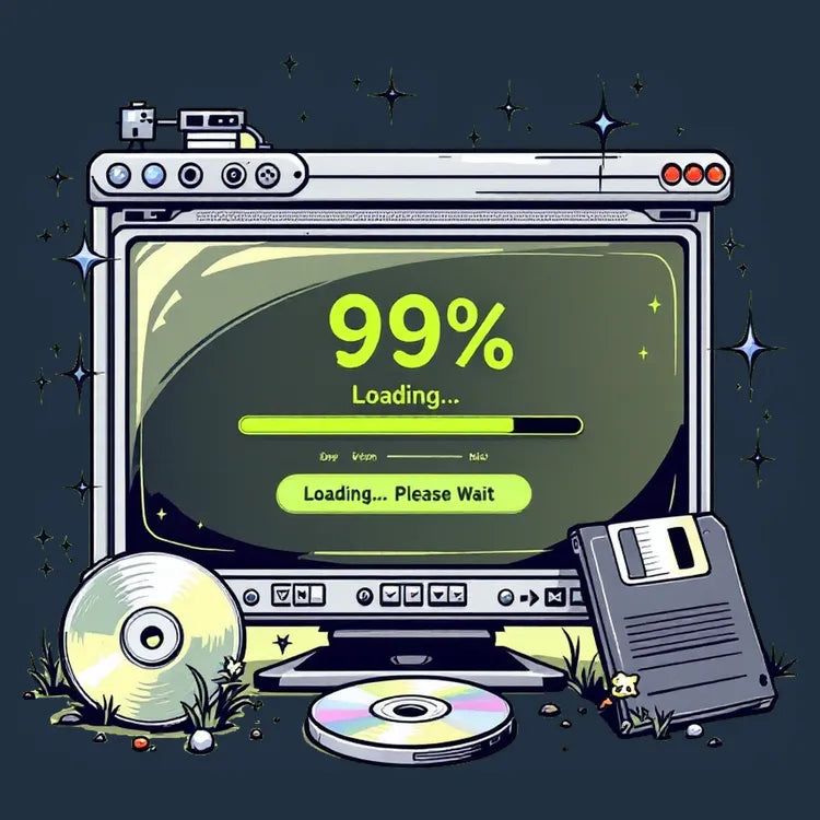 99% Loading... Please Wait - Adult & Kids T-Shirts, Sweatshirts & Hoodies apparel design preview 1