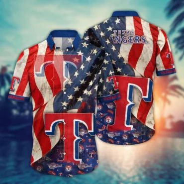 Texas Rangers Stars Stripes Hawaiian - Adult & Kids T-Shirts, Sweatshirts & Hoodies apparel design preview 1