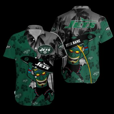 Personalized New York Jets Tiki Spirit Hawaiian - Adult & Kids T-Shirts, Sweatshirts & Hoodies apparel design preview 1