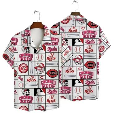 Cincinnati Reds Baseball Icons Hawaiian - Adult & Kids T-Shirts, Sweatshirts & Hoodies apparel design preview 1
