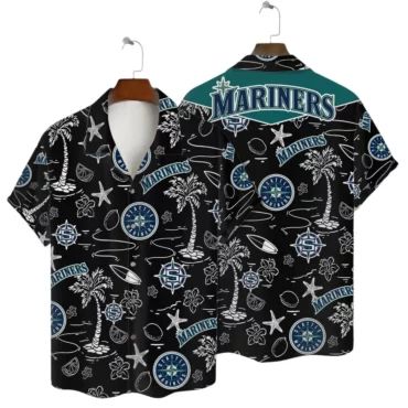 Seattle Mariners Ocean Palms Hawaiian - Adult & Kids T-Shirts, Sweatshirts & Hoodies apparel design preview 1