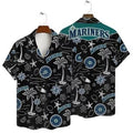 Seattle Mariners Ocean Palms Hawaiian - Adult & Kids T-Shirts, Sweatshirts & Hoodies apparel design preview 1