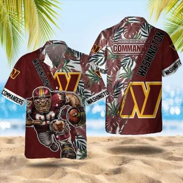 Washington Commanders Warrior Beach Hawaiian - Adult & Kids T-Shirts, Sweatshirts & Hoodies apparel design preview 1