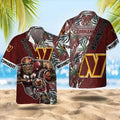 Washington Commanders Warrior Beach Hawaiian - Adult & Kids T-Shirts, Sweatshirts & Hoodies apparel design preview 1