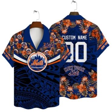 New York Mets Tropical Custom Name And Number - Adult & Kids T-Shirts, Sweatshirts & Hoodies apparel design preview 1