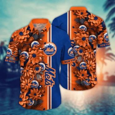New York Mets Tropical Vibes Hawaiian - Adult & Kids T-Shirts, Sweatshirts & Hoodies apparel design preview 1