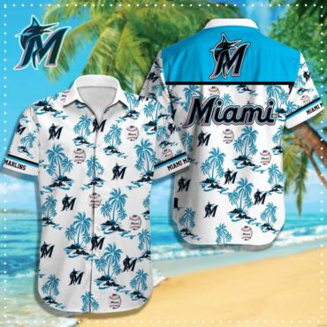 Miami Marlins Beach Vibe Hawaiian - Adult & Kids T-Shirts, Sweatshirts & Hoodies apparel design preview 1
